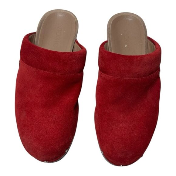 Vionic Kacie Red Suede Women's Clogs. Size 9. - Picture 1 of 9
